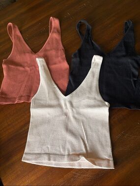 3-piece ribbed tank tops